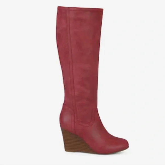 Journee Collection Langly Wide Calf Wedge Boot. Size 11 - Picture 2 of 9
